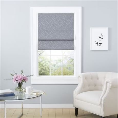 Store bateau occultant total Exclusive Home Bolan botanique 34 x 64 gris foncé