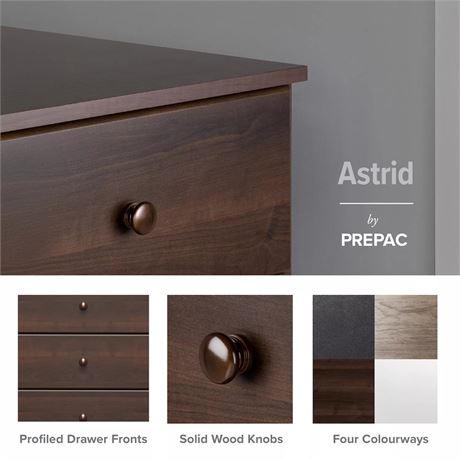 Commode haute Prepac Astrid 6 tiroirs