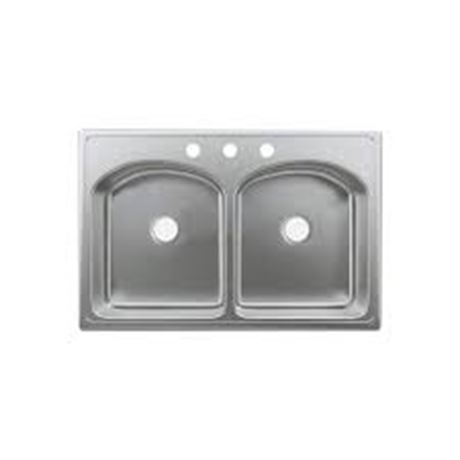 Évier de cuisine inox Swiss Madison 33 po double cuve