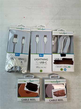 Lot de 3 câbles de charge iPhone avec enrouleur Techellent