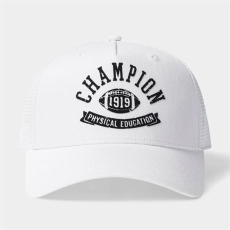 Casquette trucker adulte Champion Phys Ed sergé - blanche