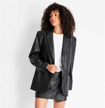 M - Future Collective avec Kahlana Barfield Brown Blazer oversize en similicuir