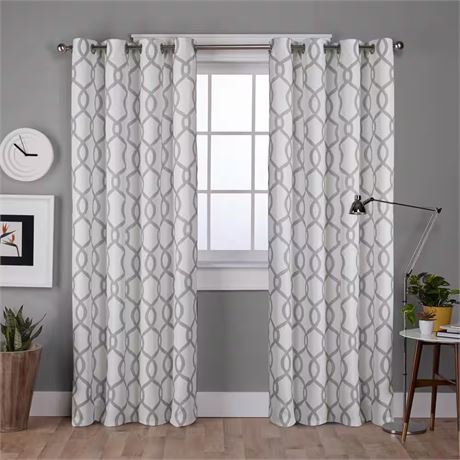 2 PANNEAUX - Rideaux Kochi gris pâle 54 x 84 po