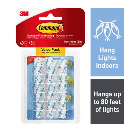 Crochets décoratifs Command transparents paquet de 40