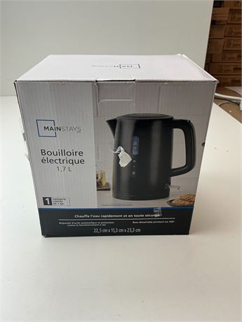 Bouilloire électrique Mainstays 1,7 L noire