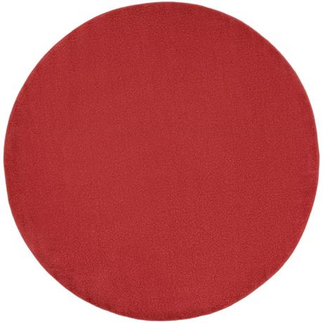 Tapis patio int/ext rond uni Essentials 8 x 8 pi rouge brique