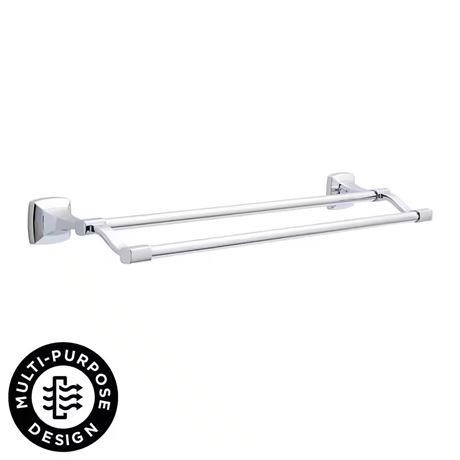 Barre porte-serviettes double Portwood 24 po chrome poli mural