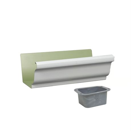 Embout gouttière aluminium blanc 6 x 10 po