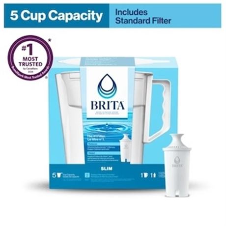 Pichet filtrant Brita 5 tasses avec 1 filtre Brita standard