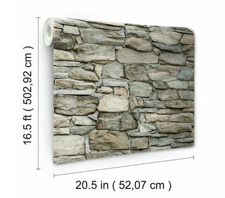 Papier peint autocollant RM motif pierre 20,5 po x 16,5 pi - 28,19 pi²