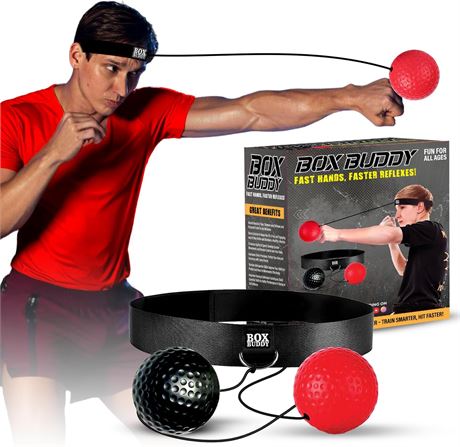 Balle réflexe de boxe adultes/enfants avec 2 balles et cordons