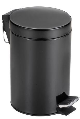 Poubelle à pédale inox Mainstays 5 L, doublure amovible 8 x 11, noire