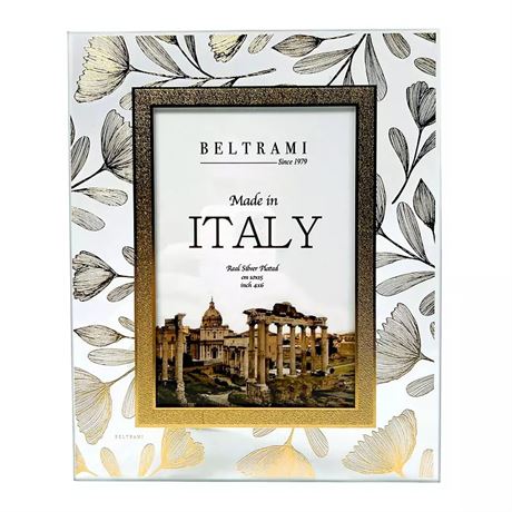 Cadre Discover Europe Italie 4 x 6 po plaqué argent Beltrami, or