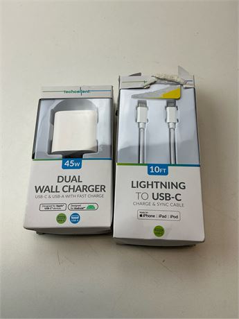 Câble Lightning vers USB-C + chargeur mural