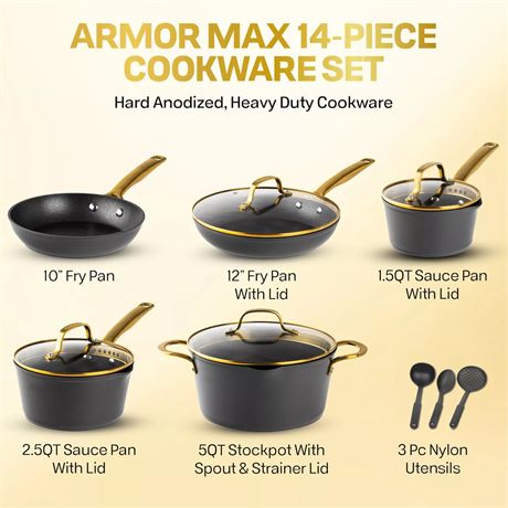 Batterie cuisine Granitestone Armor Max Gold