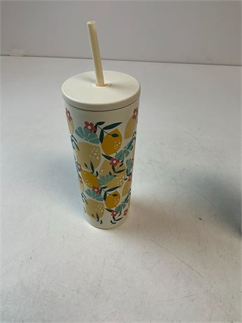 Tasses florales 24 oz avec couvercle lot de 2