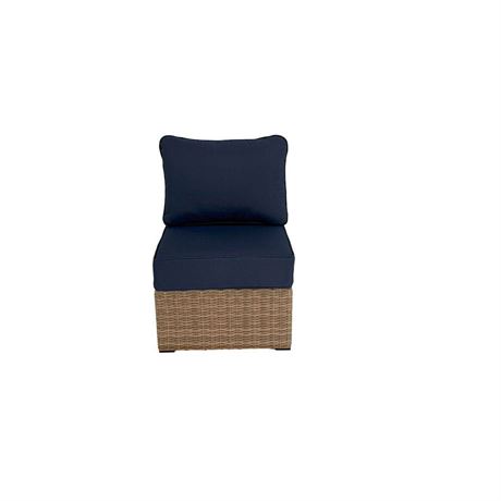 Chaise sectionnelle ext. rotin sans accoudoirs Vistana coussin - marine