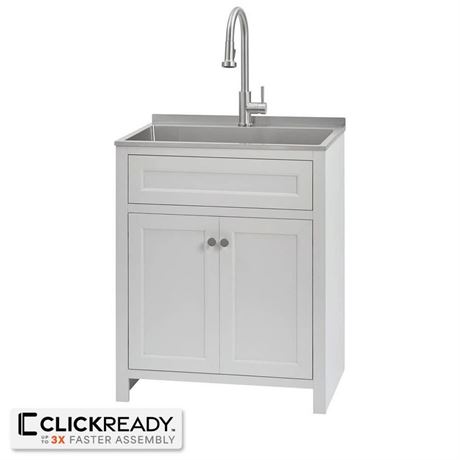 Cuve à lessive 28 po à encastrer avec robinet et armoire à assembler CLI