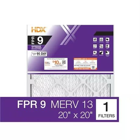 Filtre à air plissé HDX Honeywell 20 x 20 x 4 po FPR 9 MERV