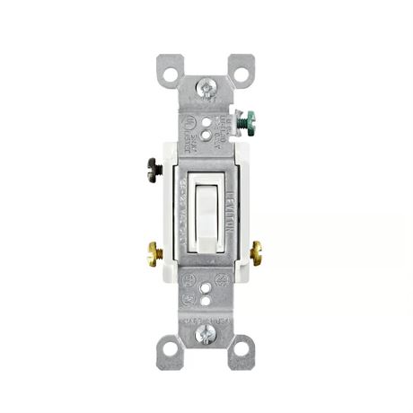 Interrupteur silencieux 3 voies Leviton 15A blanc