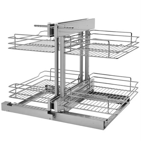 Organisateur coulissant coin aveugle armoire cuisine argent 18 po