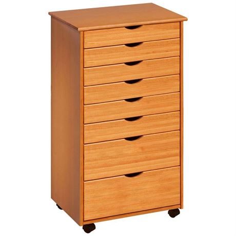 VOIR PHOTOS - Chariot rangement large 6 tiroirs + 2 Pine