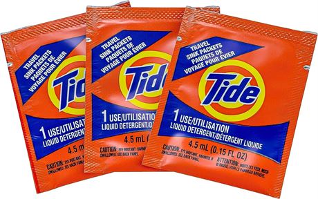 LOT DE 3 - Sachets détergent voyage Tide (usage unique)