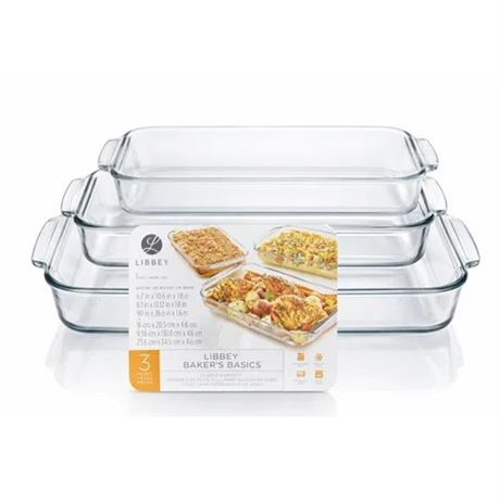 Ensemble de plats de cuisson en verre Libbey Baker’s Basics