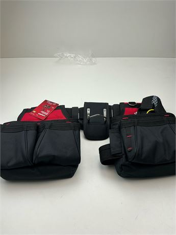 Ceinture à outils de contracteur à deux sacs avec bretelles