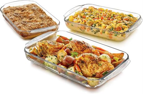 Libbey — Plats de cuisson en verre Baker’s Basics – ensemble de 3