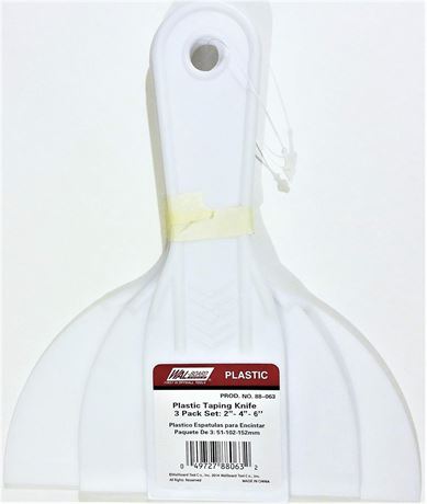 Spatules Wal-Board plastique lot de 3 avec grattoirs