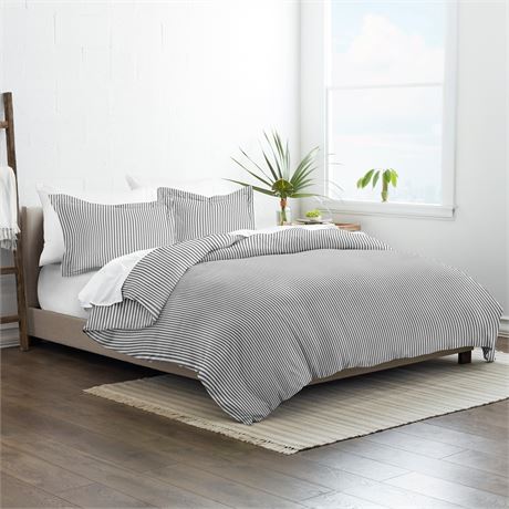 Ens. housse de couette Ienjoy Home 2 pcs gris simple/simple XL