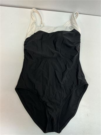 Maillot de bain noir et blanc M (8-10)