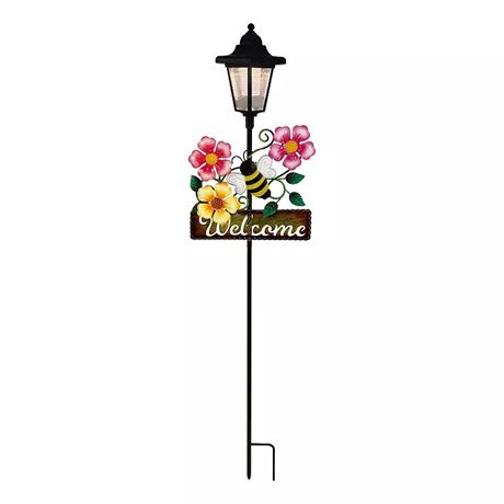 Lanterne solaire sur pieu Crosslight déco extérieure, abeille