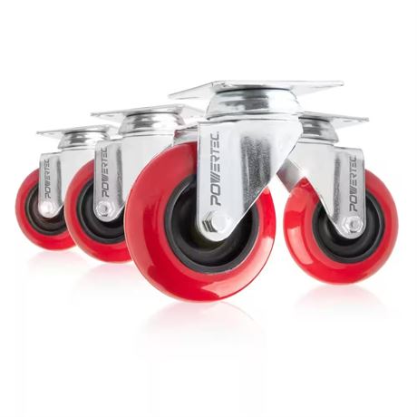 Roulettes pivotantes 3 po en polyuréthane robuste – paquet de 4