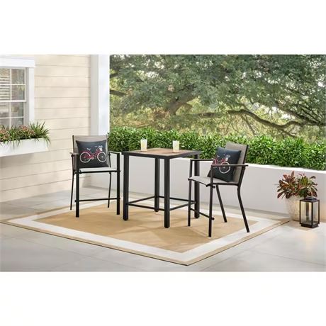 Ens. 3 pcs - salle à manger ext. métal StyleWell Longview hauteur comptoir