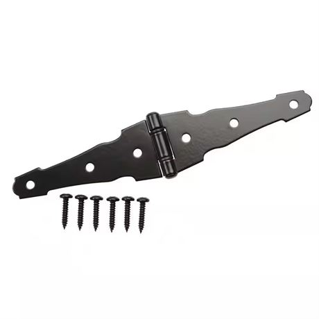 Charnière décorative noire robuste 4 po
