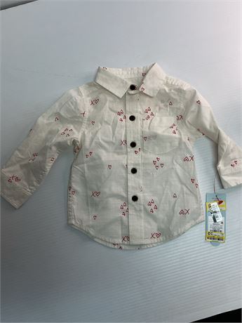 Chemise de bébé avec petit cœur gr 12 mois