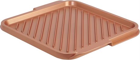 Poêle/grill réversible en aluminium couleur cuivre – intérieur/extérieur