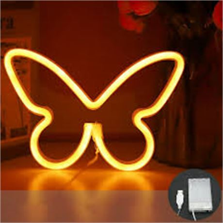 Enseigne néon papillon DEL USB