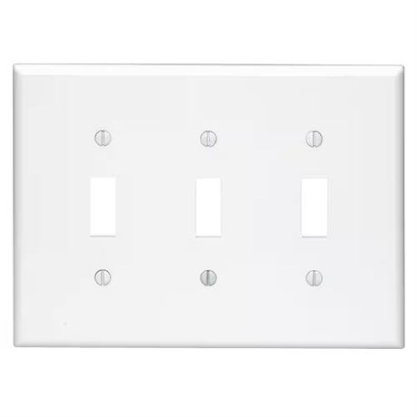 Plaque murale interrupteur 3 postes blanche