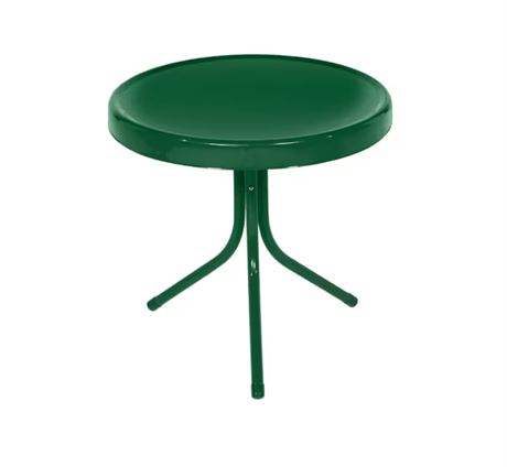VOIR PHOTOS - Table d'appoint extérieure verte (19,5 x 20 po)