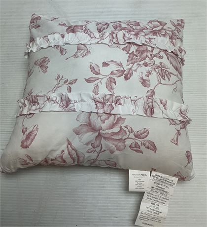 Oreiller Madison Park Essentials blanc fleurs roses