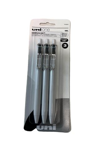 Stylos gel Uni-One rétractables noir intense