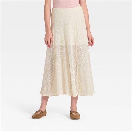 XL - Jupe maxi A-line en dentelle Universal Thread femmes - crème