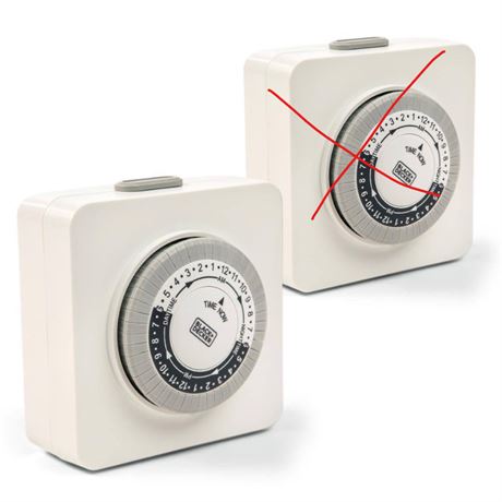 1/2 - minuteries analogiques intérieures 2 prises mise à terre