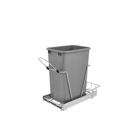 Poubelle coulissante simple 35 pte 19,25 x 10,62 x 22 po argent/chrome