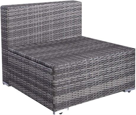 Ens. sofa patio Giantex rotin PE acier coussiné gris extérieur