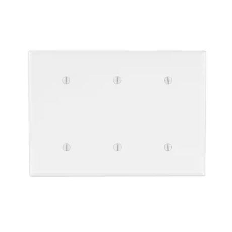 Plaque murale aveugle nylon blanche Midway/Midsize PJ33-W (paquet 1)
