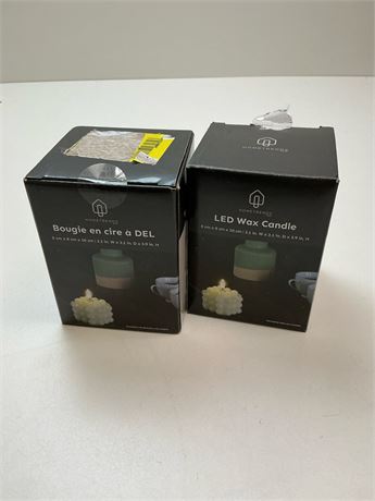 Lot 2 bougies LED 3.1x3x3.9 po